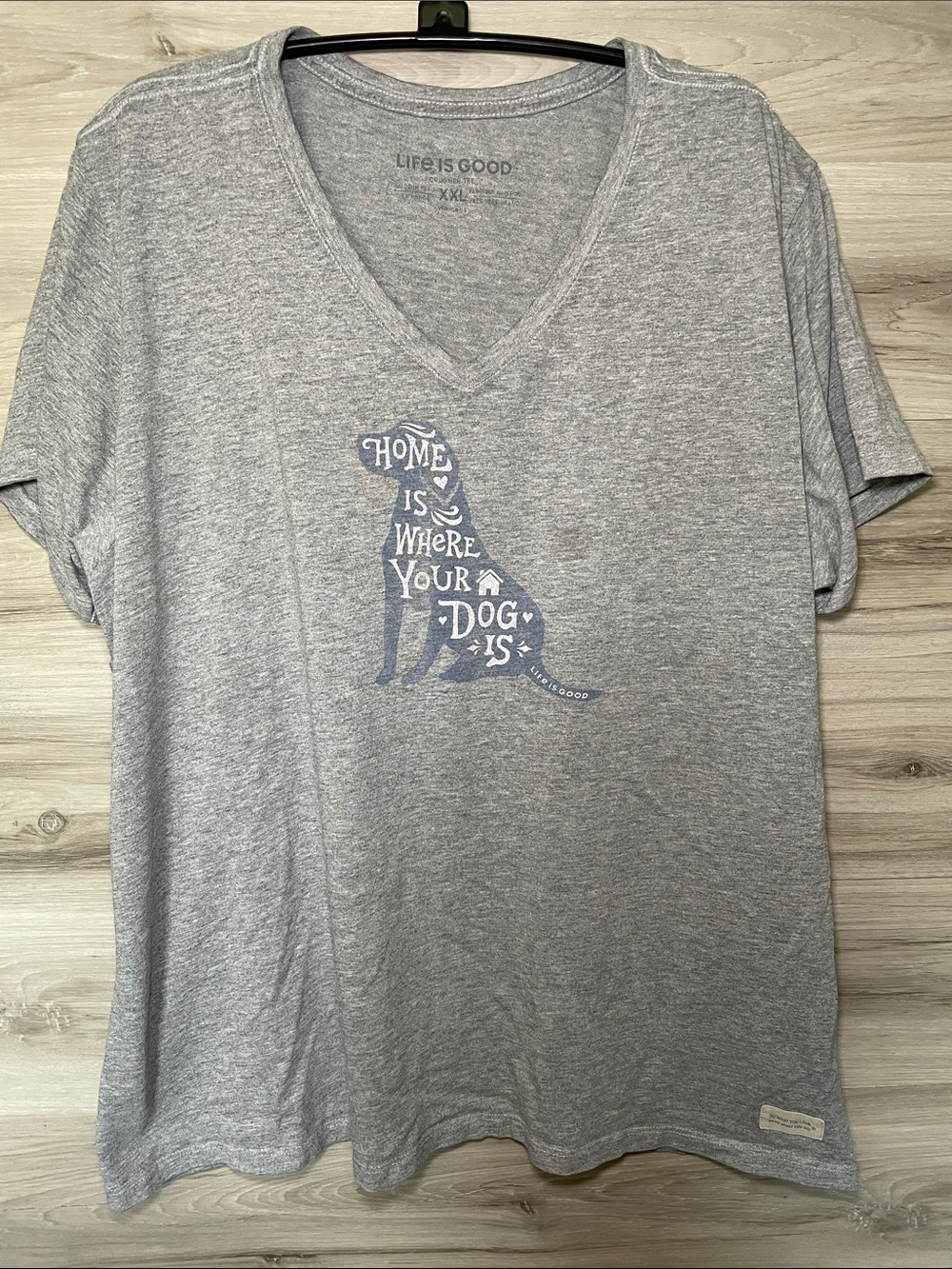 Women's Life is Good SS V Neck Tee, XXL